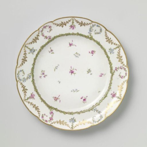 Plate with flower sprays, garlands and floral scrolls