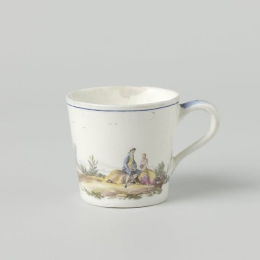 Cup with a couple in a landscape