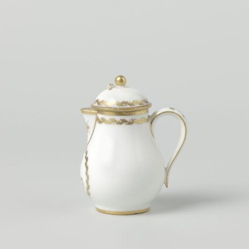 Milkjug with an L and foliate scrolls