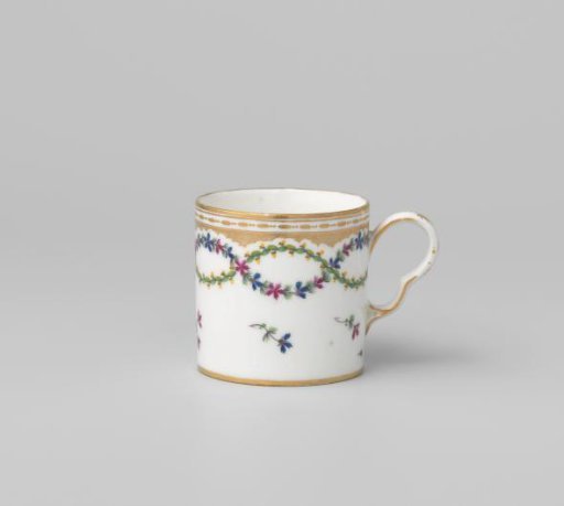 Cup with floral scrolls and flower sprays