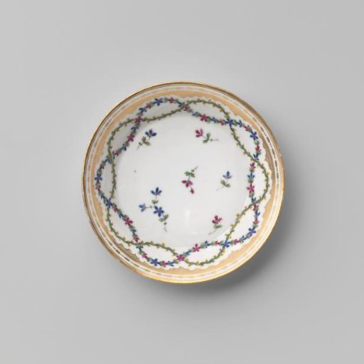 Saucer with floral scrolls and flower sprays