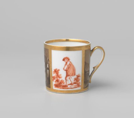 Cup with figures, landscapes and interiors