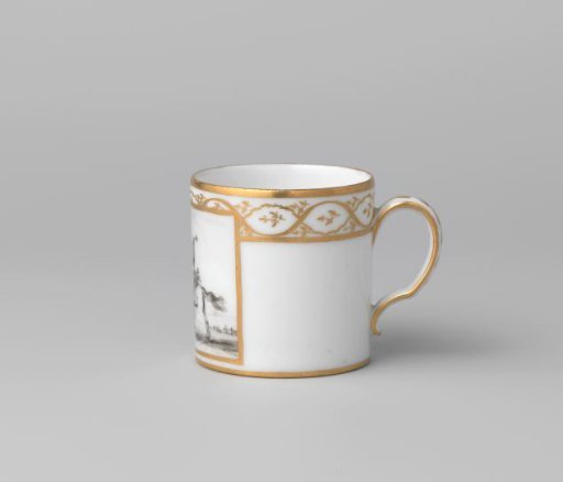Cup with two horsemen in a landscape
