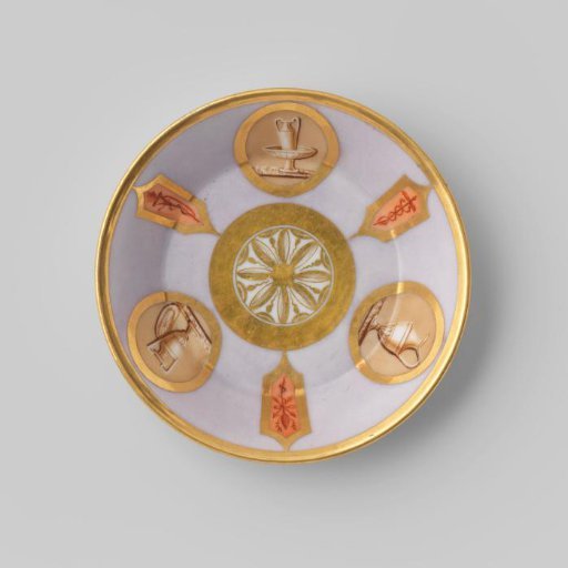 Saucer with Objects in Medallions