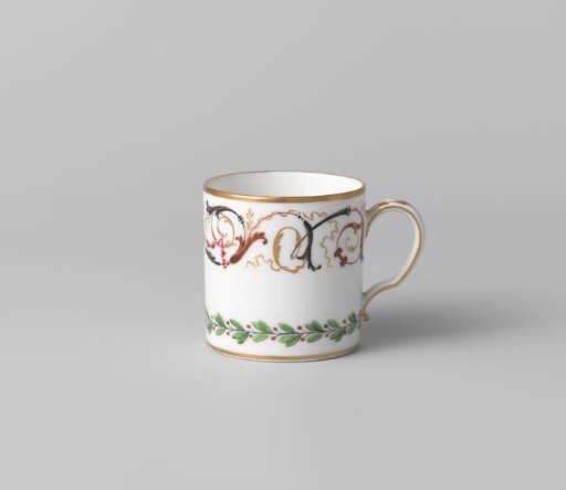 Cup with foliate scrolls and a wreath
