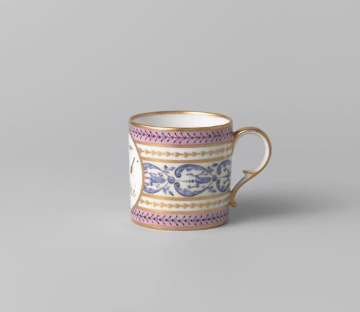 Cup with a rebus and ornamental borders