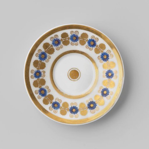 Saucer with a floral scroll