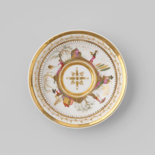 Saucer with figures in a landscape