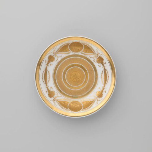 Saucer with Gold Borders and Musical Instruments