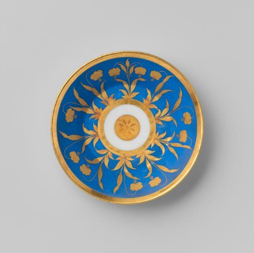 Saucer with Stylized Flowering Plants