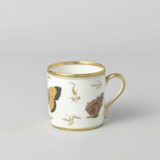 Cup with insects, flower sprays and grapevines