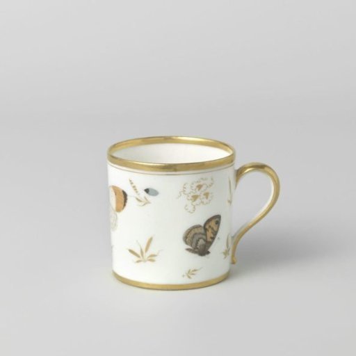 Cup with insects, flower sprays and grapevines