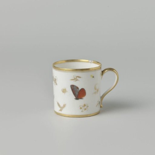 Cup with insects, flower sprays and grapevines