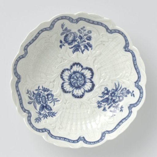 Dish with floral decoration, partially in relief