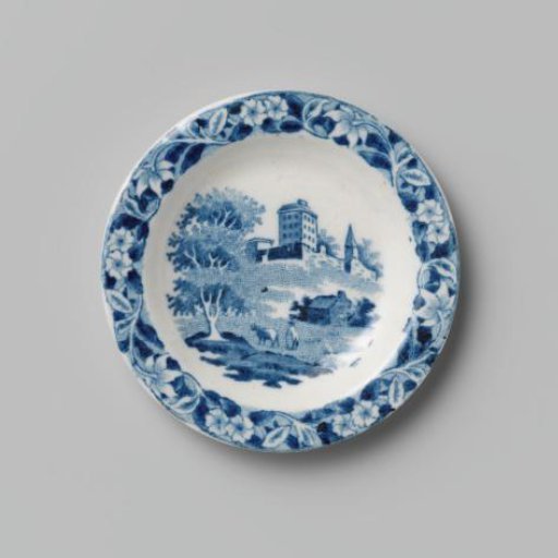 Round, flat plate of hard-fired earthenware