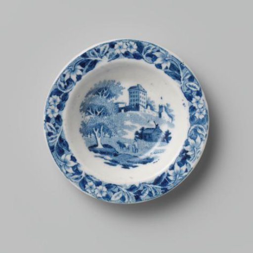 Round, deep plate of hard-fired earthenware