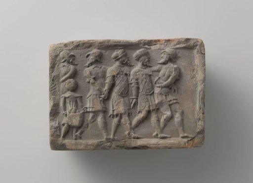 Fireplace with a depiction
