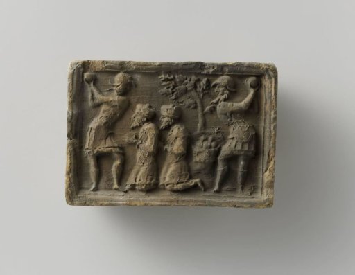 Fireplace with a depiction