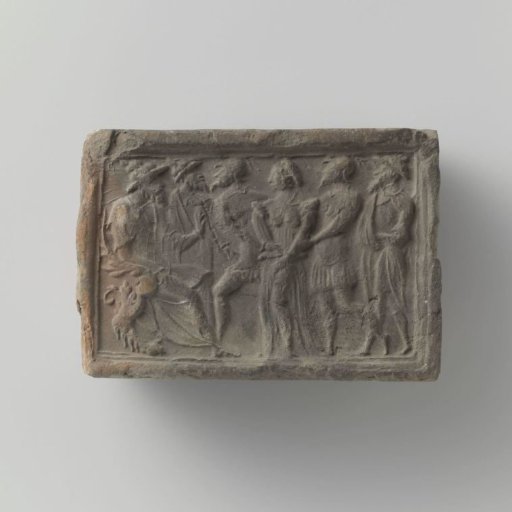 Fireplace with a representation of Susanna being led before the judges by the two elders