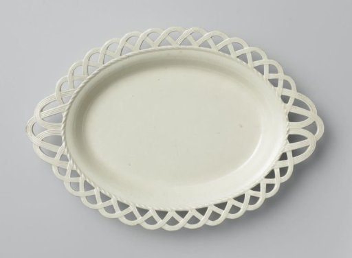 Plate of hard-baked earthenware, cream ware.