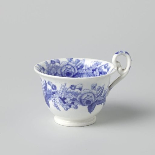 Head of porcelain, pâte tendre, decorated in blue and white