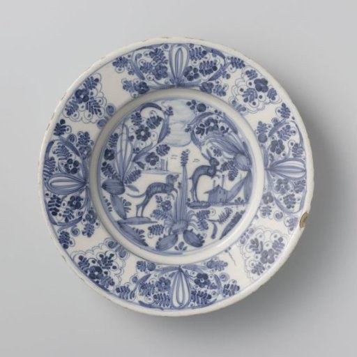 Plate decorated with flowers and leaves