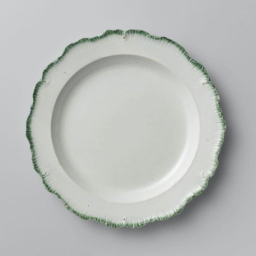 Plate of hard-baked earthenware, creamware.