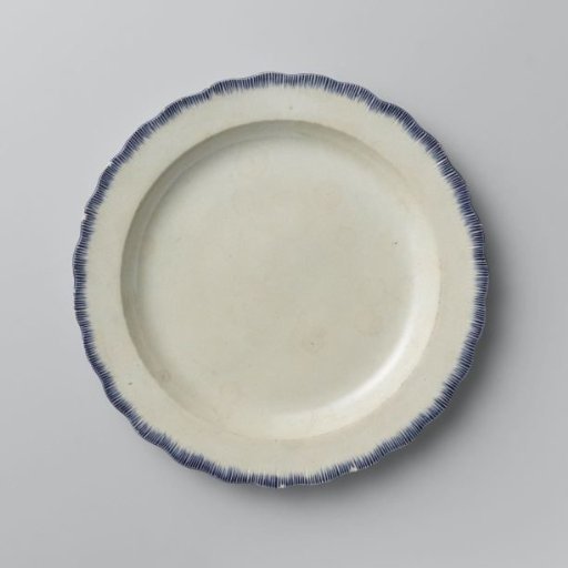 Plate of hard-baked earthenware, creamware.