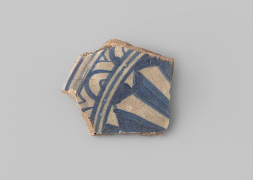 Majolica sherd with blue decoration