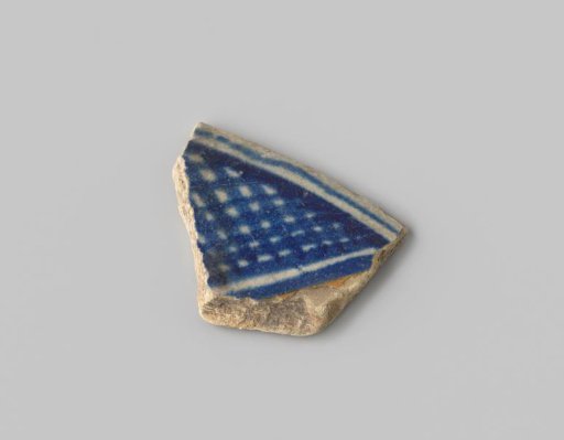Majolica sherd with blue decoration