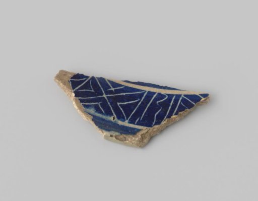 Fragment of majolica with blue glaze