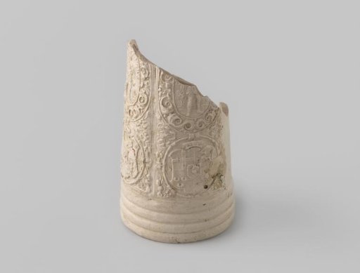 Fragment of a tankard (schnelle) with a coat of arms and Mercury