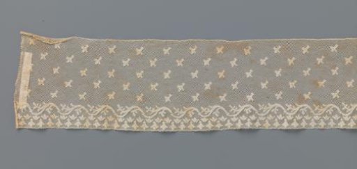 Strip with scatter pattern above wavy line with leaves