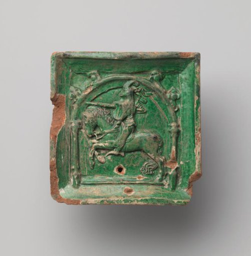 Ceramic stove tile with lead glaze