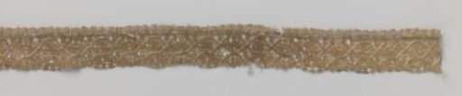Strip of Gold Lace with Fan and Cross Between Crossing Threads
