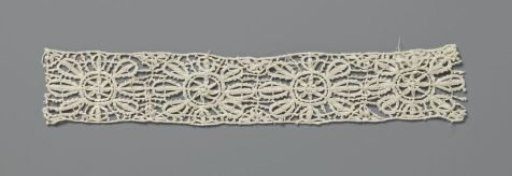 Strip of Needle Lace with a Double Rosette Flower