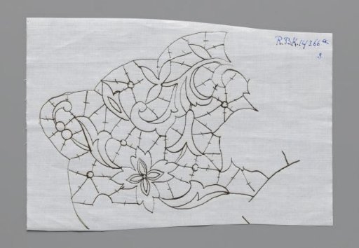Pricking for making part of a collar of needle lace