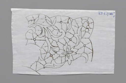 Pricking for making part of a collar of needle lace