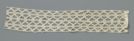 Insert of a Double Strip of Bobbin Lace with Hexagons