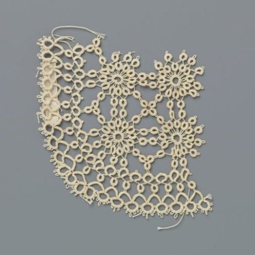 Fragment of Bobbin Lace with Four Circles and Part of a Decorative Border