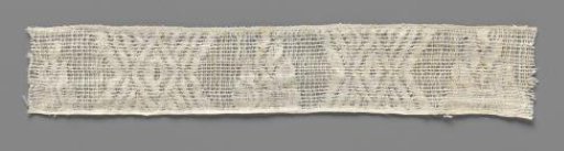 Strip of lace with hexagonal field and diamond pattern