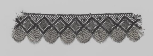 Strip of Black and Silver Bobbin Lace with Diamonds