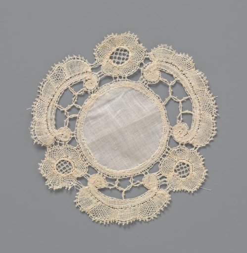 Doily or Carpet of Bobbin Lace with a C-Volute and Rosette