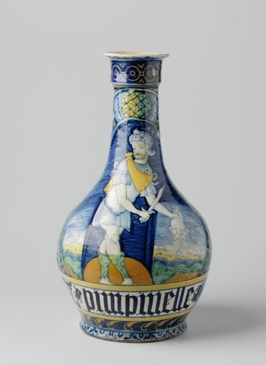 Vase, bottle-shaped, with the inscription "PIMPINELLE"