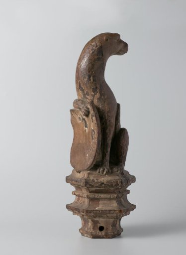Otter Supporting an Escutcheon, from the Top of a Balustrade or the Backrest of the Stadholder’s Chair in the Rolzaal in the Hof van Holland, The Hague