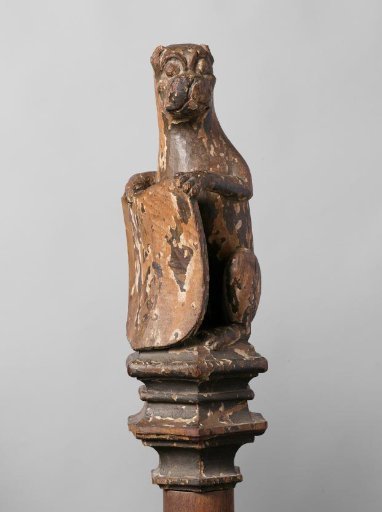 Dog Supporting an Escutcheon, from the Top of a Balustrade or the Backrest of the Stadholder's Chair in the Rolzaal in the Hof van Holland, The Hague