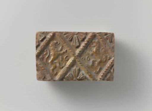 Glazed fireplace tile with date