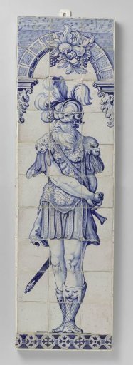 Tile tableau with a Roman hero