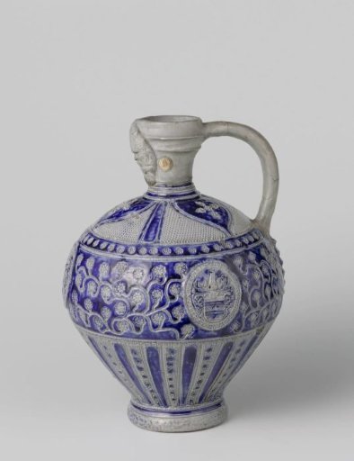 Jug with a coat of arms, 'Bartmann' and floral scrolls