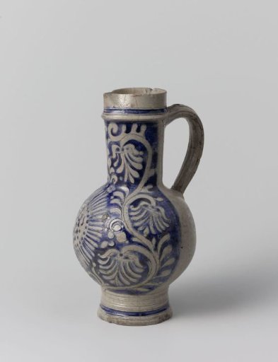 Jug with 'IHS' and floral scrolls